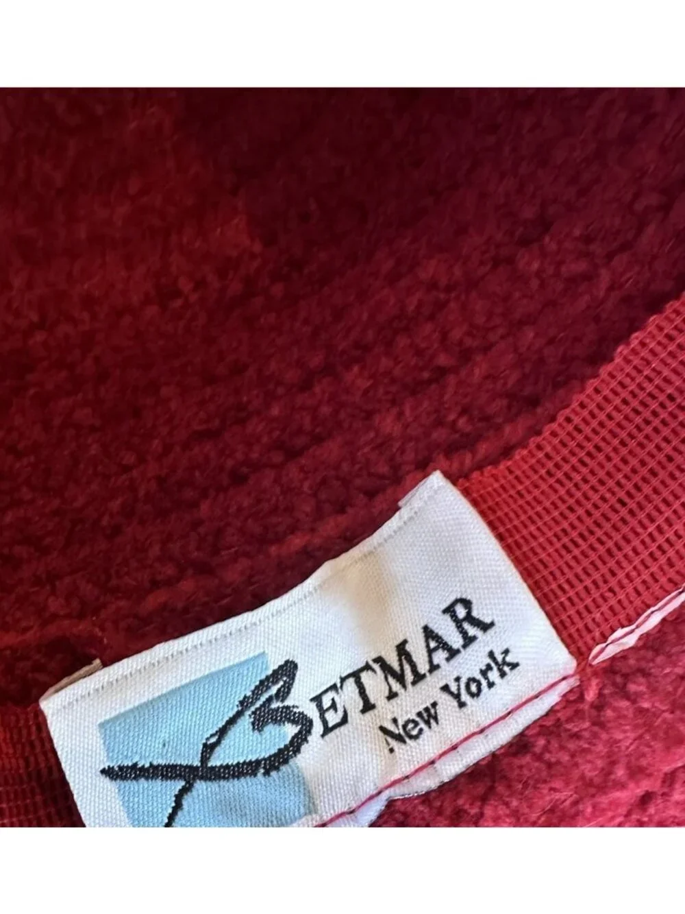 Betmar New York Chenille Hat Red Bucket Style Womens Vintage